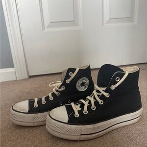Converse Cream High Top Canvas Sneakers